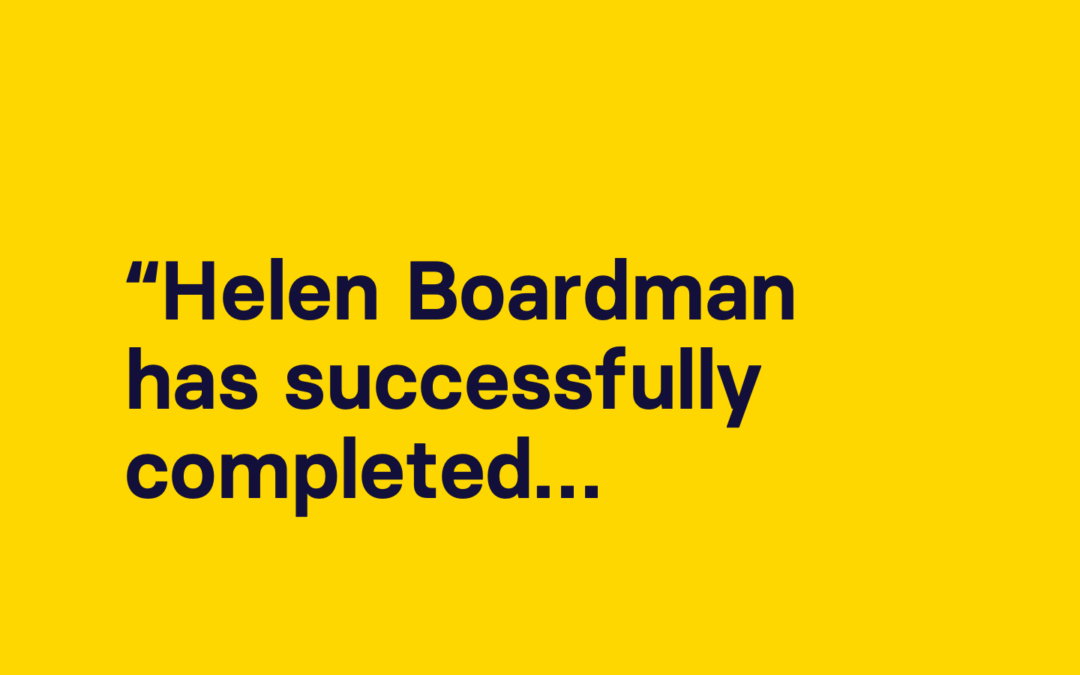 A certificate I’m very proud of